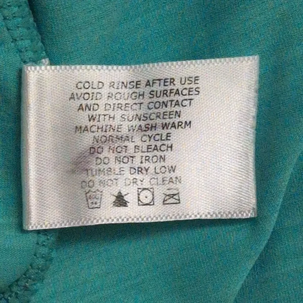 Coolibar Turquoise Hooded Beach Cover Up Dress Long Sleeve Sun Protection Size L - Picture 8 of 9